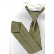 Elitní kravata, originál vojenská, zelená s drobným vzorem, vázanka na gumičku